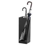 QHQQXN Umbrella Stand Square Hollow out Rack Nordic Style Entry Hallway Umbrella Holders with Drip Tray ＆ 3 Hooks for Home/Classroom/Hotel/Office (Color : Black)