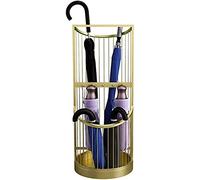 QHQQXN Umbrella Stand Umbrella Stand Home Hotel Business Metal Light Umbrella Basket Large Capacity Umbrella Bucket with Hook/Gold