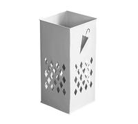 QHQQXN Umbrella Stands Indoor Metal Umbrella Holder Hollow-out Umbrella Rack Classified Storage Entry Hallway Decor 23X23X50Cm/Black (White)