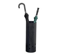 QHQQXN Umbrella Stands Metal Umbrella Bucket Large Capacity Walking Stick Umbrella Rack with 6 Hooks for Hallway Indoor 18X52Cm/Blue (Black)