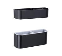 QHQQXN Umbrella Stands Metal Umbrella Holder Stand Entryway Space Saving Umbrella Holder Wall Mounted with Drip Tray for Hallway Foyer/Black/Double Layer