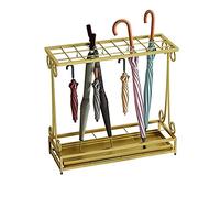 QHQQXN Umbrella Stands Umbrella Stand Hotel Business Waterproof and Rust-Proof Long and Short Umbrella Storage Rack Detachable Assembly/Gold/63 * 24 * 60Cm