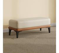 QHQQXN Upholstered End of Bed Bench for Living Room & Entryway Versatile Foot Stool & Leisure Chair Stylish Beige & Orange (80cm)