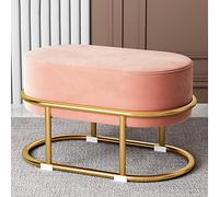 QHQQXN Vanity Stool - Small Makeup Foot Rest with Gold Metal Legs Upholstered Cozy Chair for Makeup Room & Living Room Home Decor.