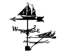QHQQXN Velero Decoración de la casa Veleta de viento Techo Veleta de metal Montaje en jardín Decoración de patio Indicador de dirección del viento Veleta de acero inoxidable Granja Retro al aire libre