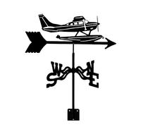 QHQQXN Veleta de Metal Adorno de avión de Acero Inoxidable Veleta de Viento Estaca de jardín Veleta Herramienta de medición Indicador de dirección del Viento Montaje en Techo de Patio Uso fácil