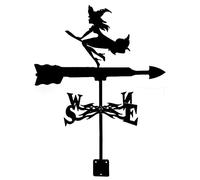 QHQQXN Veleta de Metal de Acero Inoxidable, velero, Pescador, Bruja, Cazador de águila, Escena de Granja Retro, Veleta de jardín, indicador Decorativo de dirección del Viento para casa, Garaje,