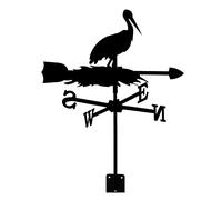 QHQQXN Veleta de Metal Veleta de Hierro con Soporte de Montaje Veleta de Viento Decoración Animal Indicador de dirección del Viento Este Suroeste Norte Herramienta de medición de dirección