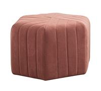QHQQXN Velvet Hexagon Foot Stool - Luxurious & Comfortable Upholstered Accent Seat Sturdy Shoe Storage for Living Room Bedroom & Entryway - Pink 47x47x30cm (19x19x12in)