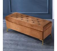QHQQXN Velvet Shoe Storage Bench Upholstered Foot Stool with Lift Top Stylish Entryway nizer 90x42x45cm Brown Furniture for Bedroom & Hallway