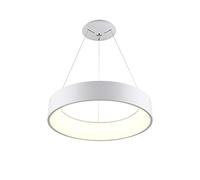 QHQQXN White LED Acrylic Chandelier,Luxury Modern Round Ring Ceiling Lights Fixtures Classic Industrial Pendant Lighting For Living Room Dining Room Bedroom-Warm Light 60cm
