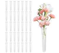 QHSXMQ 8 Piezas Tubos De Ensayo para Flores, 11cm × 2.4cm Tubo Rellenador De Flores, Transparente Probetas Plastico De Flores， Probetas Plastico Reutilizables para Preservar Las Flores