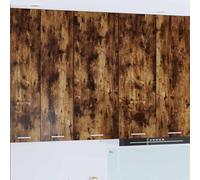 Qhsynaptor Armario superior de roble ahumado de aglomerado de 40 x 31 x 100 cm, incluye 1 solapa, para almacenamiento de cocina de vajilla, se ajusta sobre la encimera, espacio de almacenamiento para