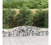 Qhsynaptor Gaviones con arco alto, 25 unidades, hierro galvanizado, 400 x 50 x 40/60 cm, alambre de 3,5 mm, malla de 5 x 10 cm, apto para jardín, terraza y jardín delantero