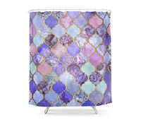qhtqtt Cortina De Ducha Púrpura Malva Índigo Decorativo Marroquí Azulejo Cortina De Ducha 180X200Cm A