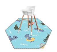 Qhydz Tapete grueso hexagonal con patrón de dinosaurio de 51 x 51 pulgadas, impermeable, con parte inferior antideslizante, tapete para el desorden del bebé para comer, jugar, picnic, fácil de limpiar