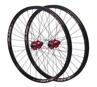 QHYRZE 26/27,5/29" Juego De Ruedas Bicicleta De Montaña Desmontaje Rápido Ruedas MTB Freno De Disco Llanta Ultraligera 32H Delantera Trasera Rueda QR 100/135mm, para Cassette HG De 7-12s(Rot,26'')