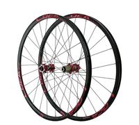 QHYRZE 700C Juego De Ruedas Bicicleta De Carretera Gravel Llanta 24H Freno De Disco Rueda Eje Pasante Delantera 100mm Trasera 142mm Buje Recto 360 Clics, para Cassette 7-12s(700c Red)