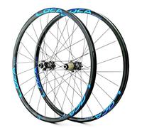 QHYRZE 700C Juego De Ruedas Bicicleta De Carretera Gravel Llanta 24H Freno De Disco Rueda Eje Pasante Delantera 100mm Trasera 142mm Buje Recto 360 Clics, para Cassette 7-12s(700c Blue)