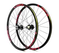 QHYRZE 700C Juego De Ruedas para Bicicleta De Carretera Gravel Desmontaje Rápido Rueda con Freno De Disco Delantera 9 * 100mm Trasera 10 * 135mm Llanta 24H 120 Clics, para Cassette 7-12s(700c Red A)