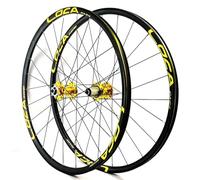 QHYRZE 700C Juego De Ruedas para Bicicleta De Carretera Gravel Desmontaje Rápido Rueda con Freno De Disco Delantera 9 * 100mm Trasera 10 * 135mm Llanta 24H 120 Clics, para Cassette 7-12s(700c Gold)