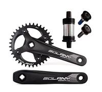 QHYRZE Bicicleta De Montaña Platos Y Bielas Cuadrados 34T 36T Single Chainring 170mm MTB Crank Arm Set 7-12 Speed Aluminum Alloy Crankset(36T)