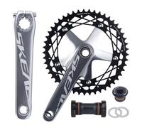 QHYRZE Bielas De Bicicleta De Pista De Piñón Fijo 165mm Bielas Integradas Huecas 48T/49T Bielas De Un Solo Plato 10/11 Velocidades, con BB(Silver,49T)