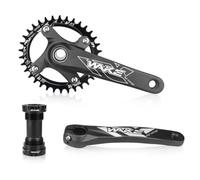 QHYRZE Juego De Bielas De Bicicleta De Montaña 170mm Hueco Integrado MTB Juego De Bielas 32T/34T/36T Plato Ovalado(Black,38T)