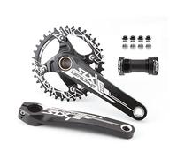 QHYRZE Juego De Bielas De Bicicleta De Montaña 170mm MTB Juego De Brazo De Manivela Aleación De Aluminio Plato Único 32T 34T 36T 38T(Black,32T)
