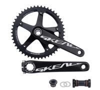 QHYRZE Juego De Bielas De Bicicleta De Pista 165mm Juego De Bielas De Bicicleta De Piñón Fijo Integrado Hueco 48T Plato Único 10/11 Velocidad, con BB(Black)