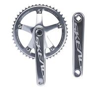 QHYRZE Juego De Bielas De Bicicleta De Pista De Piñón Fijo 165mm Juego De Bielas De Carreras De Cinta Cuadrada 48T 49T Solo Plato 10/11 Velocidad Dientes Extra Grandes(Silver,48T)
