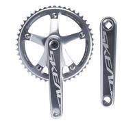 QHYRZE Juego De Bielas De Bicicleta De Pista De Piñón Fijo 165mm Juego De Bielas De Carreras De Cinta Cuadrada 48T 49T Solo Plato Dientes Extra Grandes 10/11 Velocidad(Silver,48T)
