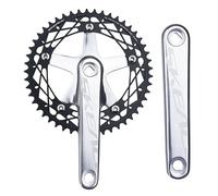 QHYRZE Juego De Bielas De Bicicleta De Pista De Piñón Fijo 165mm Juego De Bielas De Carreras De Cinta Cuadrada 48T 49T Solo Plato 10/11 Velocidad Dientes Extra Grandes(Silver,49T)