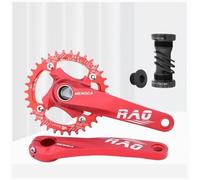 QHYRZE Juego De Bielas De Bicicleta MTB 104/64 170mm Juego De Brazo De Manivela Integrado Hueco 32/34/36/38T Plato Único Ancho Estrecho con Velocidad BB 8-12(Rot,34T)