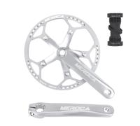 QHYRZE Juego De Bielas De Bicicleta Plegable 170mm Juego De Brazo De Manivela Hueco 45/47/53/56/58T Juego De Bielas De Bicicleta De Carretera De Un Solo Plato con BSABB(Silver,53T)
