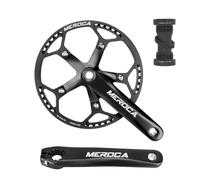 QHYRZE Juego De Bielas De Bicicleta Plegable 170mm Juego De Brazo De Manivela Hueco 45/47/53/56/58T Juego De Bielas De Bicicleta De Carretera De Un Solo Plato con BSABB(Black,56T)