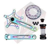 QHYRZE Juego De Bielas De Bicicleta Plegable 170mm MTB Juego De Brazo De Manivela Aleación Hueco Integrado Bielas 53T/56T Plato Único 8-12 Velocidades(56T)
