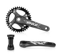 QHYRZE Juego De Bielas For Bicicleta De Montaña Juego De Brazo De Manivela MTB Integrado Hueco 170mm 32T/34T/36T/38T Juego De Bielas De Plato Único(Black,38T)