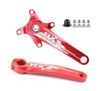 QHYRZE Juego De Bielas Huecas For Bicicleta De Montaña, Juego De Brazo De Manivela MTB De Aleación De Aluminio De 170mm, Compatible con Plato Simple/Doble/Triple(Red 170mm)