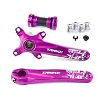 QHYRZE Juego De Bielas MTB 170mm Platos Y Bielas Huecos Integrados De Aleación De Aluminio for Plato Simple/Doble/Triple(Purple)