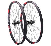 QHYRZE Juego De Ruedas para Bicicleta De Montaña 26/27,5/29'' Boost Rueda MTB MS 12s Eje Pasante Delantera 15x110mm Trasera 12x148mm Freno De Disco Llanta De Aleación De Aluminio 32H(Black,29'')
