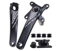QHYRZE MTB Crank Arm Set 170mm Hollow Integrated Mountain Bike Crankset Ultraligero Aleación De Aluminio Bielas(Black)