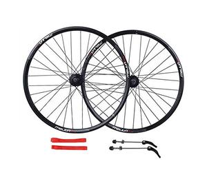 QHYRZE MTB Ruedas Juego 26 Pulgadas Bicicleta Montaña Llanta Rueda Freno De Disco Liberación Rápida Buje 32H 7 8 9 10 Velocidad 2213g (Color : Black, Size : 26'')