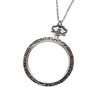 QHYXT - Lupa de 10 aumentos con lente de aumento de cristal de 40 mm de diámetro, collar con colgante de lupa portátil de bolsillo, lupa de lectura, monóculo para libros, manualidades, joyas H