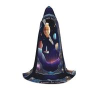 QHZLY A Cosmic Voyage - Capa con capucha M para adolescentes, capa larga, cosplay, baile de máscaras, disfraz de escenario, cómic-con, carnaval, juego de rol