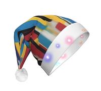 QHZLY A Creative Strokes - Sombrero de Navidad iluminado para adultos, gorro de Papá Noel decorativo LED de felpa para vacaciones