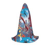 QHZLY A Thrill Seeker - Capa con capucha S para adolescentes, capa larga, cosplay, baile de máscaras, disfraz de escenario, cómic-con, carnaval, juego de rol