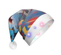 QHZLY A Thrill Seeker - Sombrero de Navidad iluminado para adultos, gorro de Papá Noel decorativo con LED de felpa para vacaciones