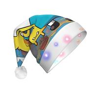 QHZLY An Adventure Plan - Gorro de Navidad iluminado para adultos, gorro de Papá Noel decorativo con luces LED de felpa para vacaciones