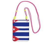 QHZLY Bandolera para teléfono móvil con bandera cubana negra con correa ajustable para mujer, a la moda, conveniente, fucusia, Talla única